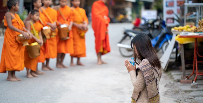 Little Novice collecting alms