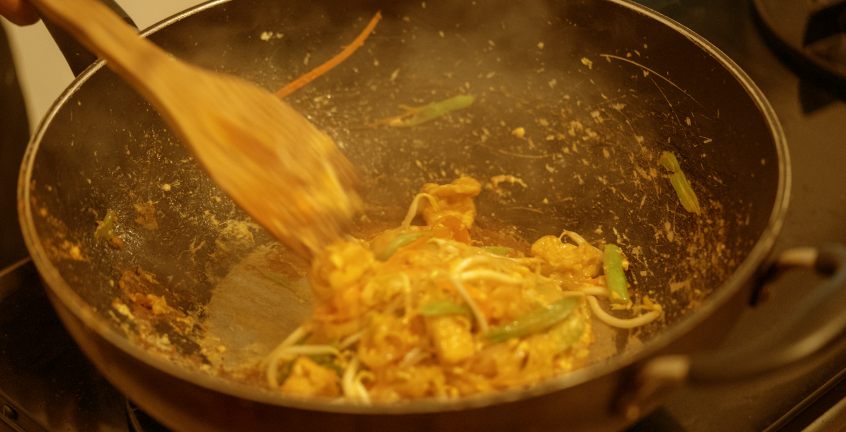 Guests enjoy their cooking food